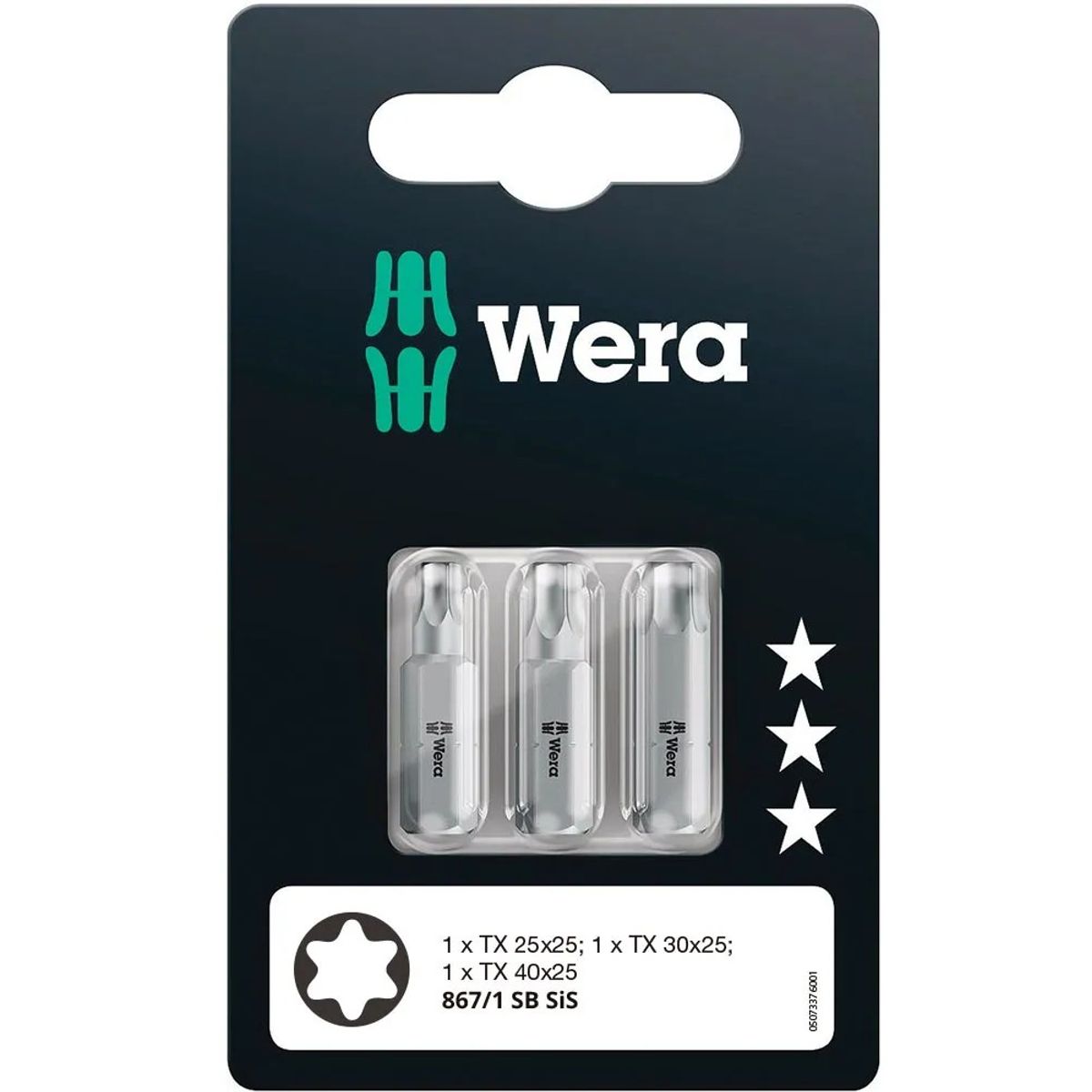 WERA - Set 3 Puntas TORX® TX25  TX30  TX40 x 25 mm