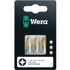 WERA - Set 3 Puntas Pozidriv PZ1 PZ2 PZ3 x 25 mm