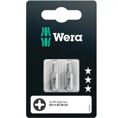 WERA - Set 2 Puntas Phillips PH2 x 25 mm Yeso Cartón