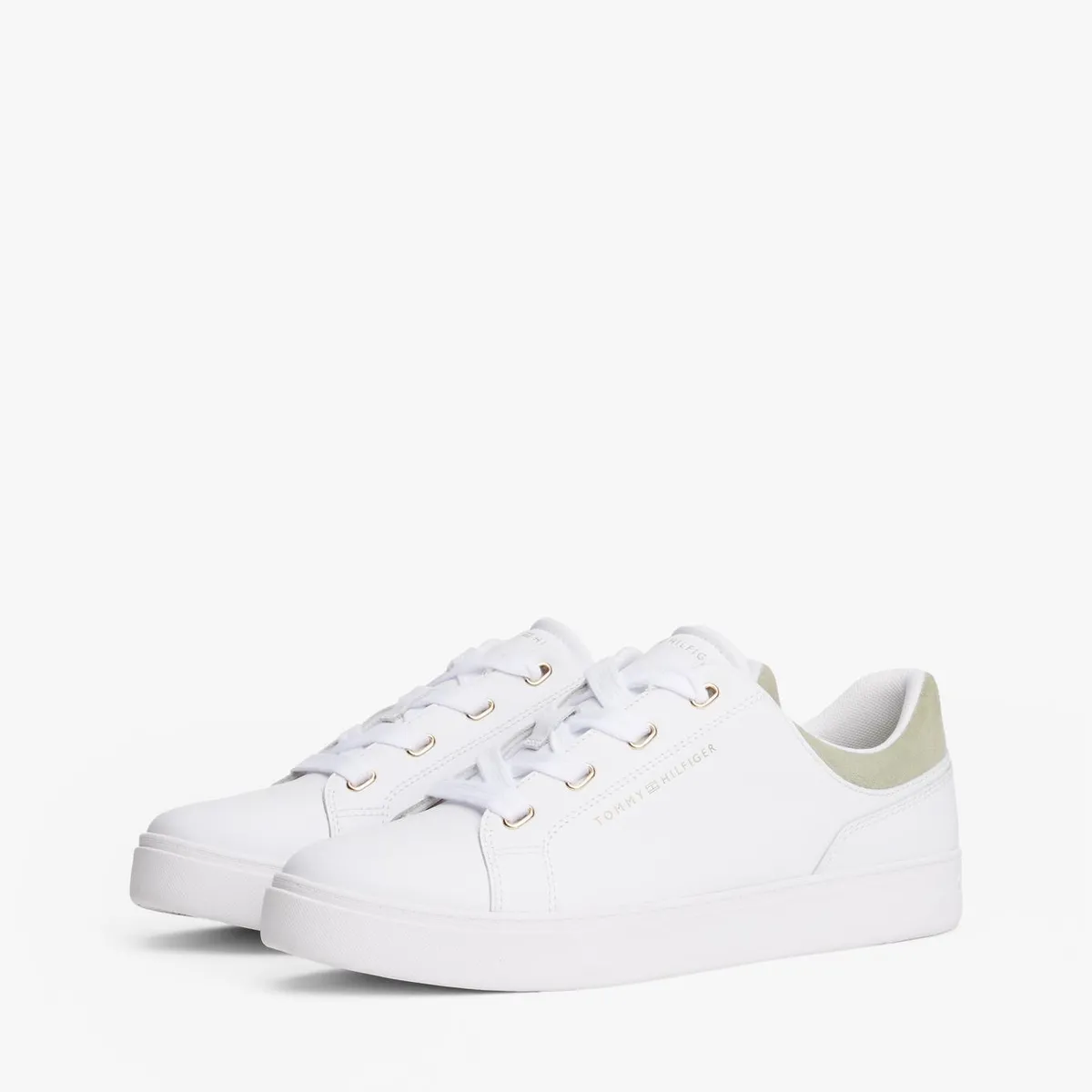 TOMMY HILFIGER - Zapatillas De Cuero Casual Cupsole Blanco Tommy Hilfiger