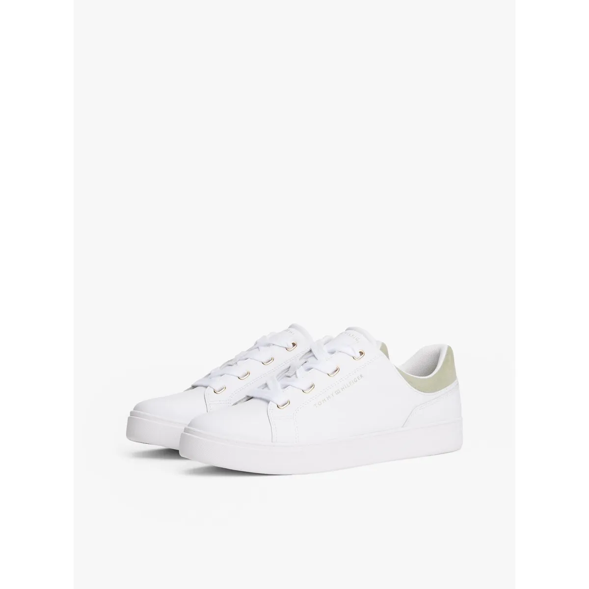 TOMMY HILFIGER - Zapatillas De Cuero Casual Cupsole Blanco Tommy Hilfiger