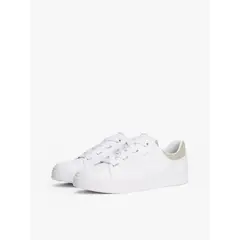 TOMMY HILFIGER - Zapatillas De Cuero Casual Cupsole Blanco