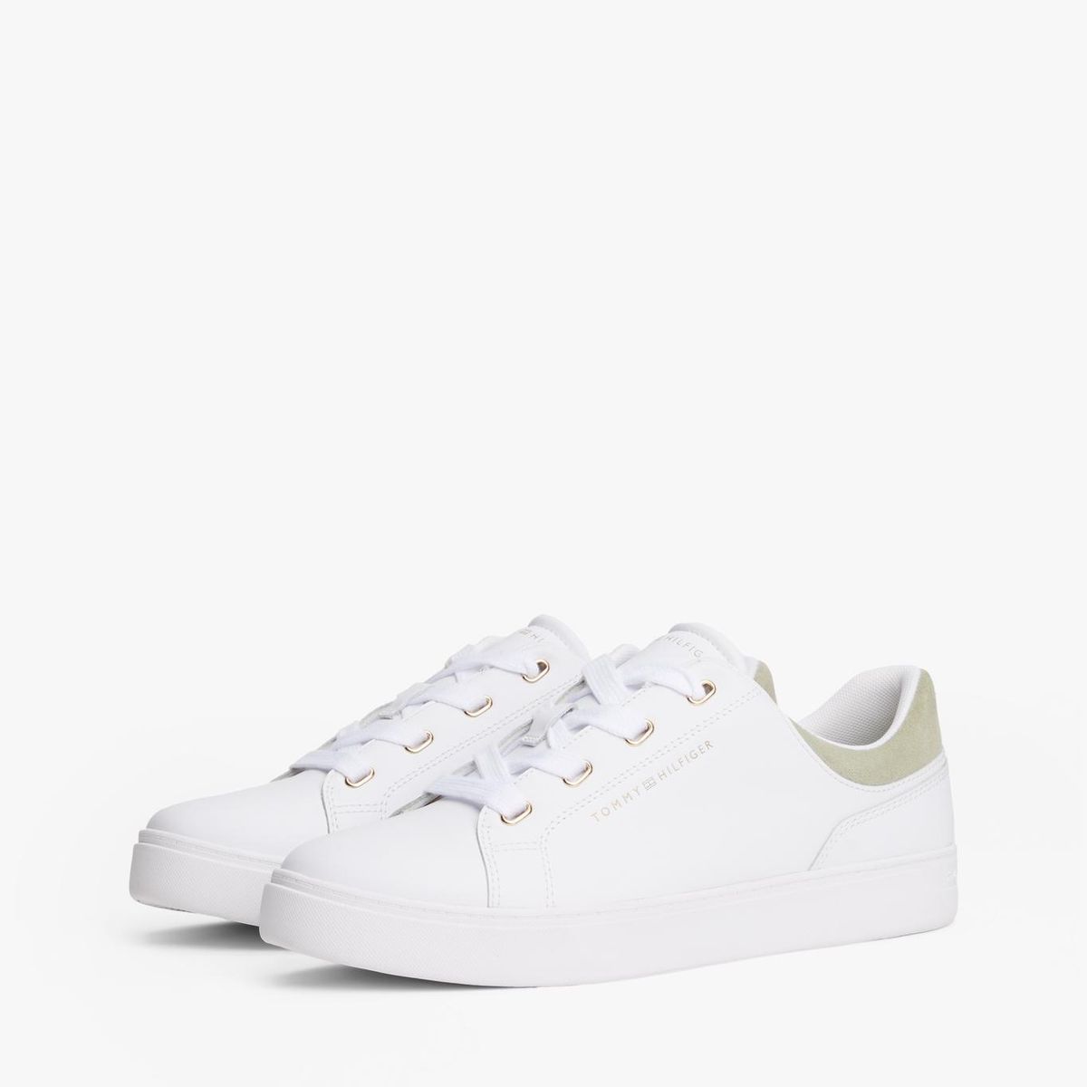 TOMMY HILFIGER - Zapatillas De Cuero Casual Cupsole Blanco Tommy Hilfiger