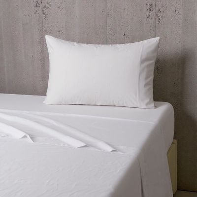 Imagen 2 del producto Juego de Sábanas Blanca Lisa 100% Algodón 300 Hilos 1,5 Plazas Original Home