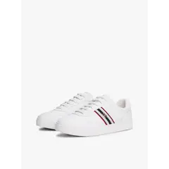 TOMMY HILFIGER - Zapatillas De Cuero Webbing Cupsole Blanco