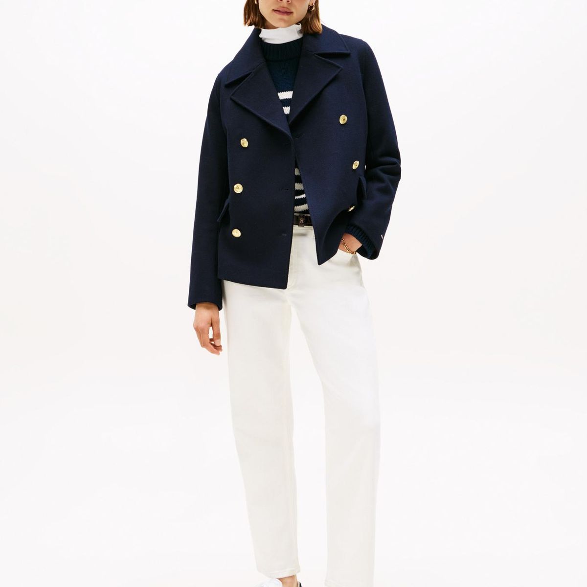 TOMMY HILFIGER - Zapatillas De Cuero Casual Cupsole Blanco Tommy Hilfiger