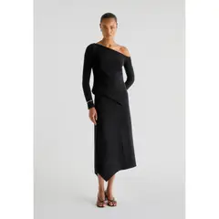 SCALPERS - FALDA MIDI PUNTO ASIMÉTRICA