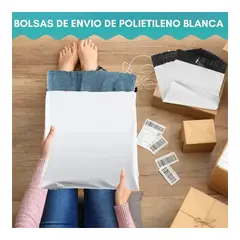 GENERICO - Pack 100 Bolsas Embalajes Sobre Autoadhesivo Courier Blanco 70X60 Liso