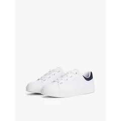 TOMMY HILFIGER - Zapatillas De Cuero Casual Cupsole Blanco