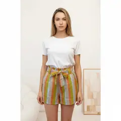 LIKE SHOP - Short Mujer Pantalón Corto Liviano Estampado Diseños Tricolor Colores W3031