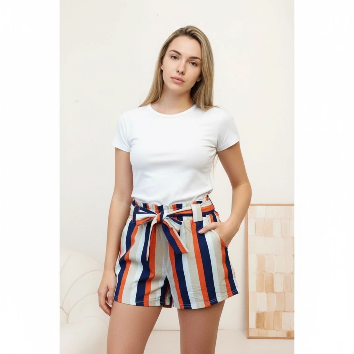 LIKE SHOP - Short Mujer Pantalón Corto Liviano Estampado Diseños Tricolor Colores W3031