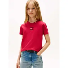 TOMMY HILFIGER - Polera Stone Flag Logo Rojo