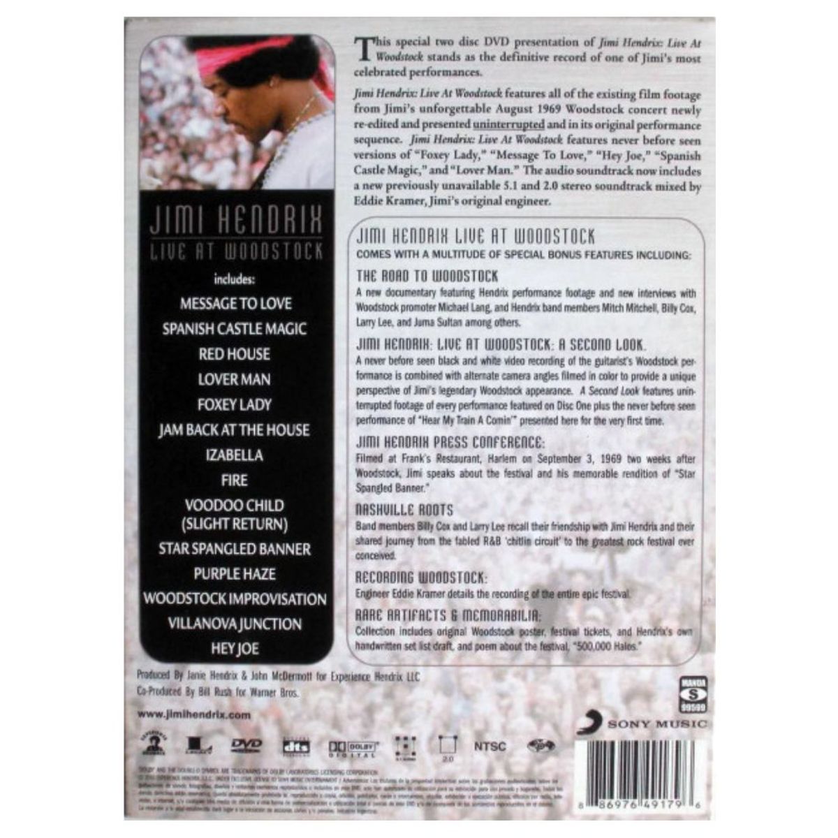 GENERICO - JIMI HENDRIX - LIVE AT WOODSTOCK (2DVD) / DVD