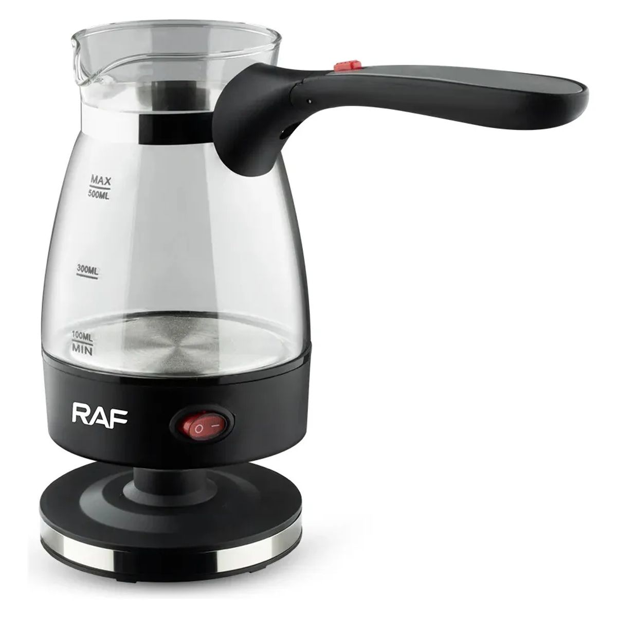 RAF - Cafetera Electrica Turca Vidrio 500ml Raf 600w Calienta 60s
