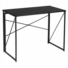 JOYTEK - Mesa Escritorio Plegable de Metal y Madera 100x50x75 cm