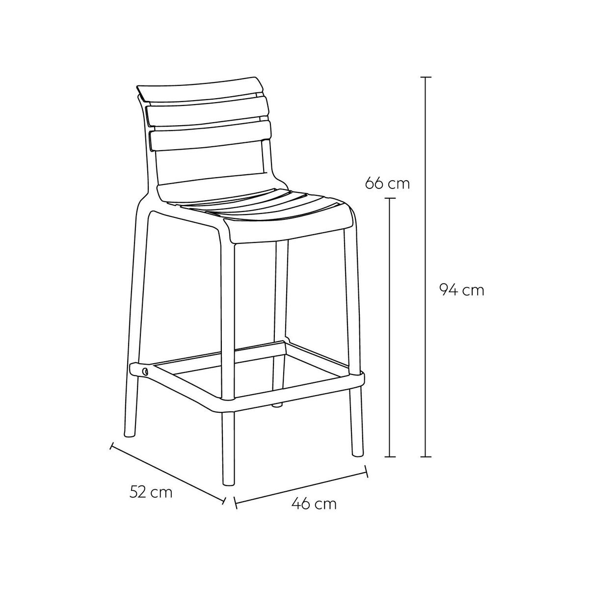 ESCANDINAVIA - Piso Taburete Silla alta bar cocina Galt 65cm Gris Claro