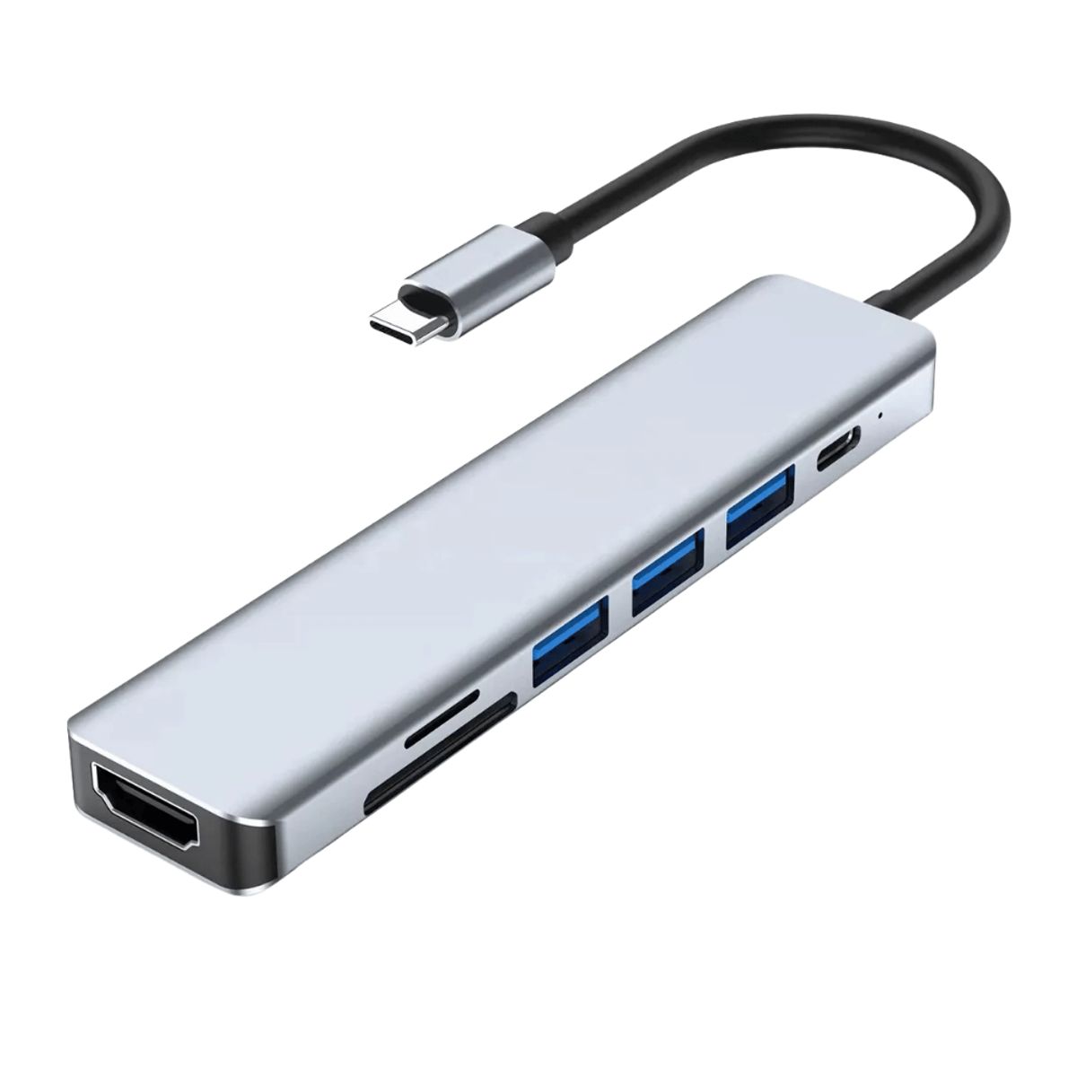 NOVYSTOR - Adaptador 7 En 1 Usb-c Con Hdmi Y Puertos Usb para PC