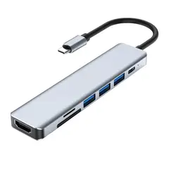 NOVYSTOR - Adaptador 7 En 1 Usb-c Con Hdmi Y Puertos Usb para PC