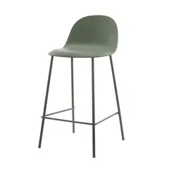 ESCANDINAVIA - Piso Taburete Silla Alta Bar Cocina Eira 65 cm Verde Oscuro