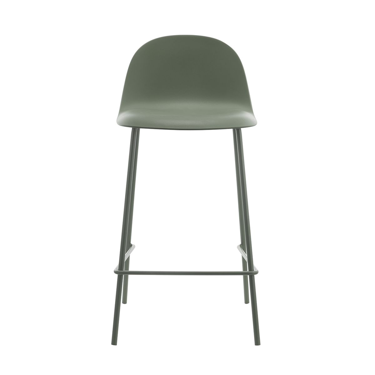 ESCANDINAVIA - Piso Taburete Silla Alta Bar Cocina Eira 65 cm Verde Oscuro