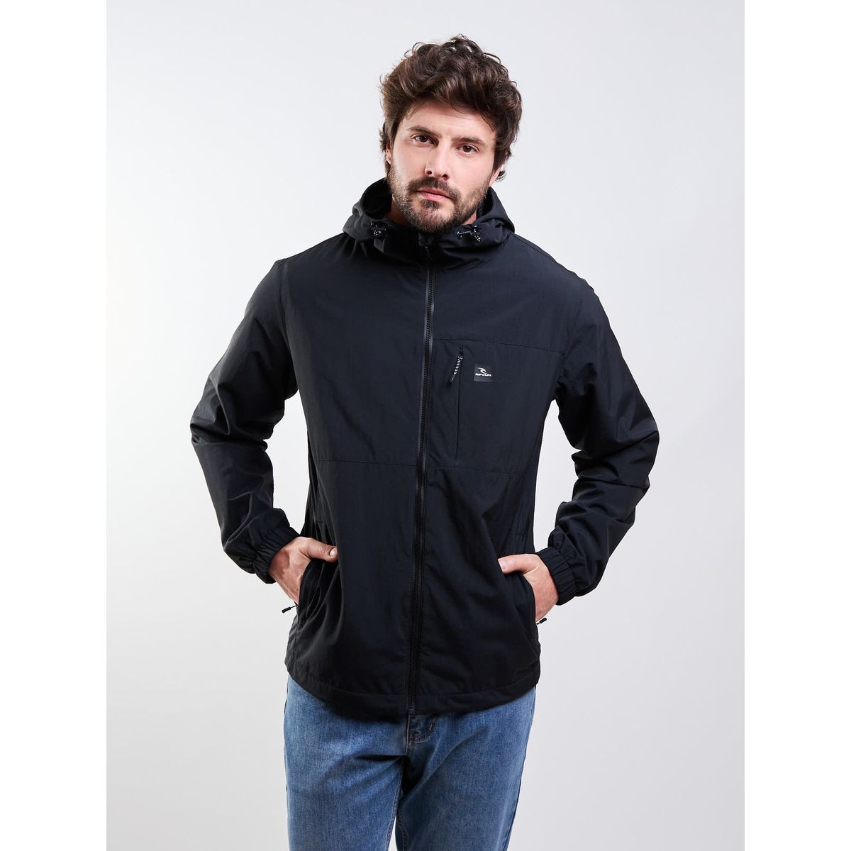 RIP CURL - Cortaviento Tide Negro Hombre Rip Curl