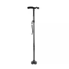 DOMA - Bastón Ortopédico Plegable 4 Puntos con luz LED DM0023