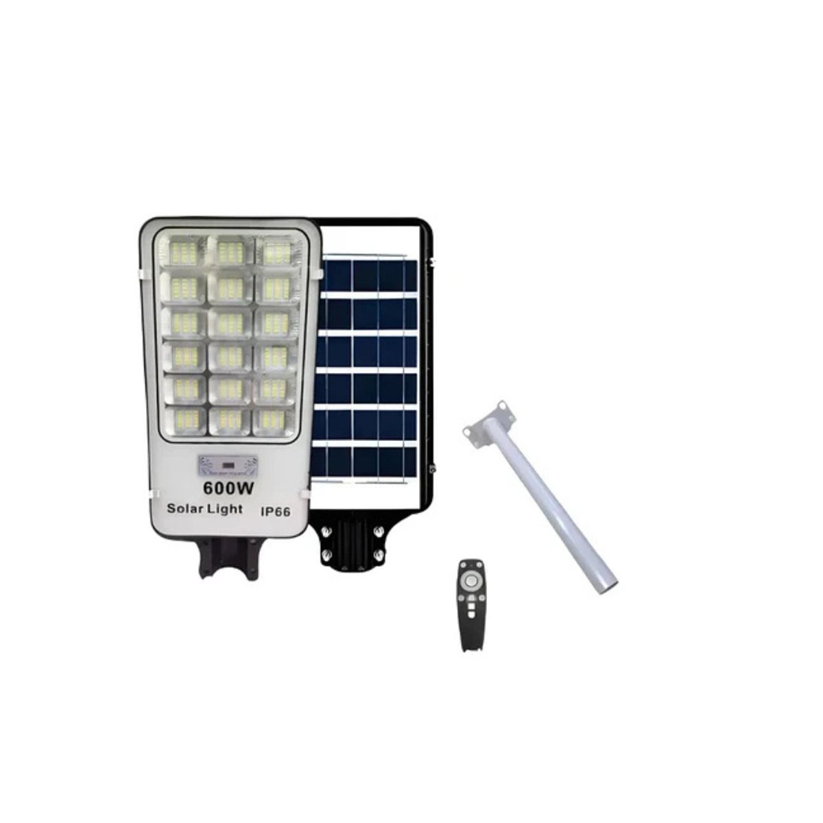 GENERICO - Foco Led Con Panel Solar 600w Exterior Ip66 Con Soporte Gris Oscuro Blanco Frío