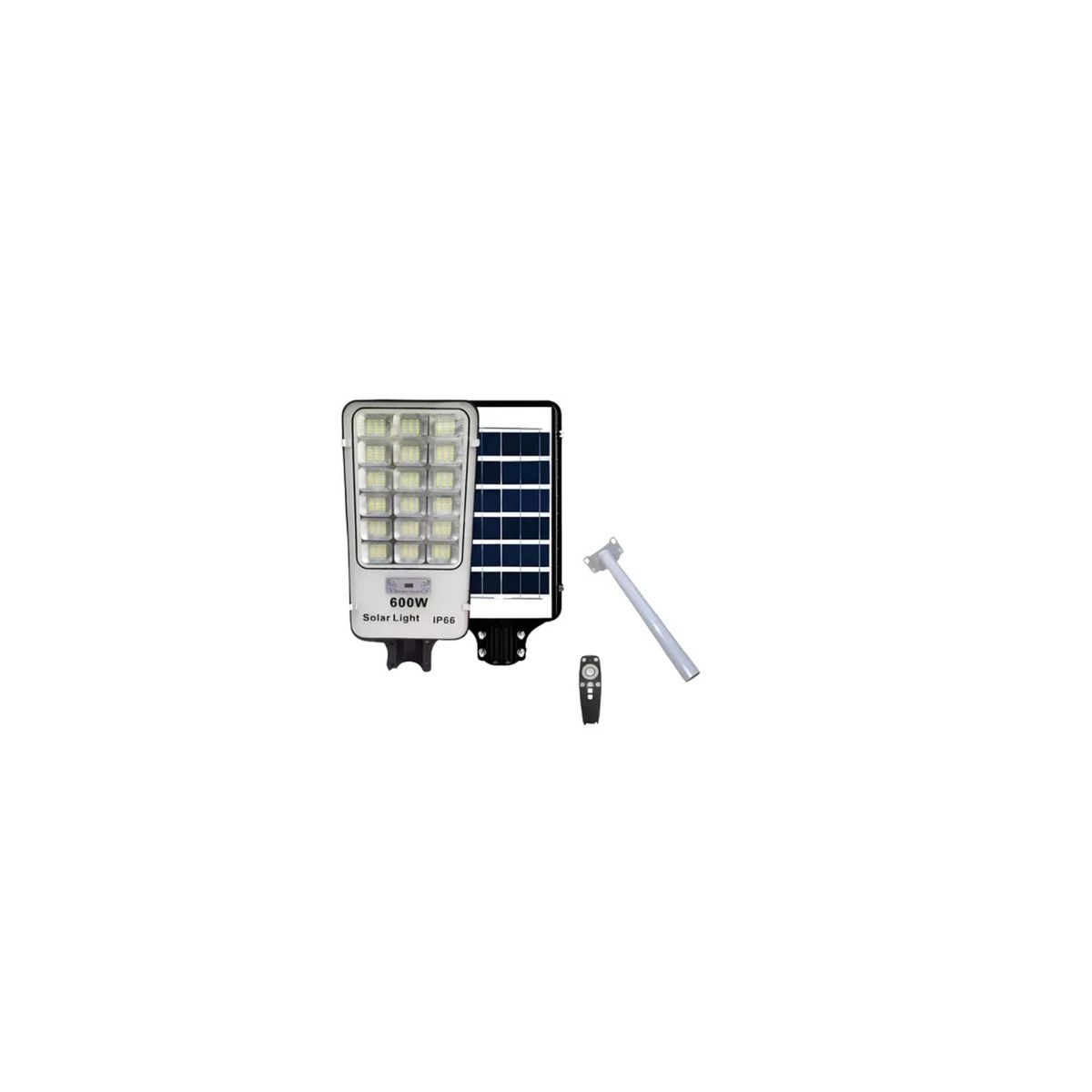 GENERICO - Foco Led Con Panel Solar 600w Exterior Ip66 Con Soporte Gris Oscuro Blanco Frío