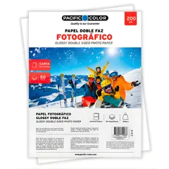 PACIFIC - Papel Fotografico Glossy Doble Cara Carta 200g 50 Hojas - PS
