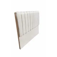 GENERICO - Respaldo de Cama Premium - Diseño Acanalado Felpa/Lino 2 plaza
