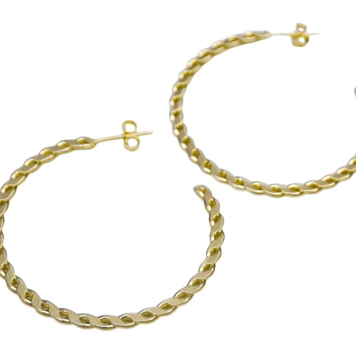 GENERICO - Aros Semi Candonga Grandes Oro laminado 18k