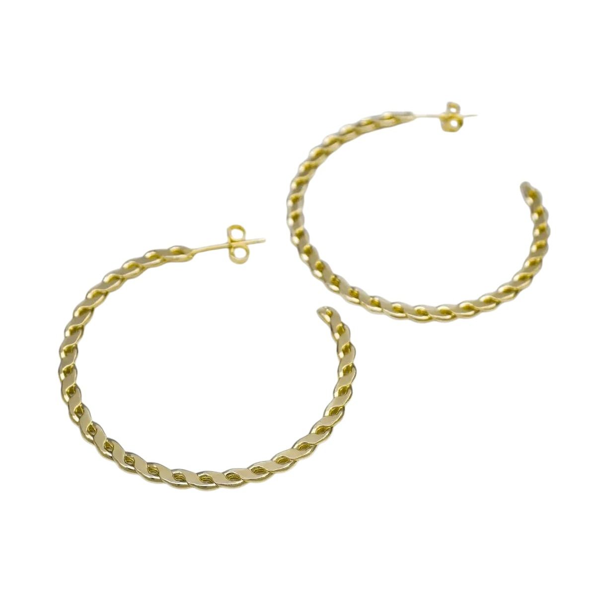 GENERICO - Aros Semi Candonga Grandes Oro laminado 18k