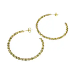 GENERICO - Aros Semi Candonga Grandes Oro laminado 18k