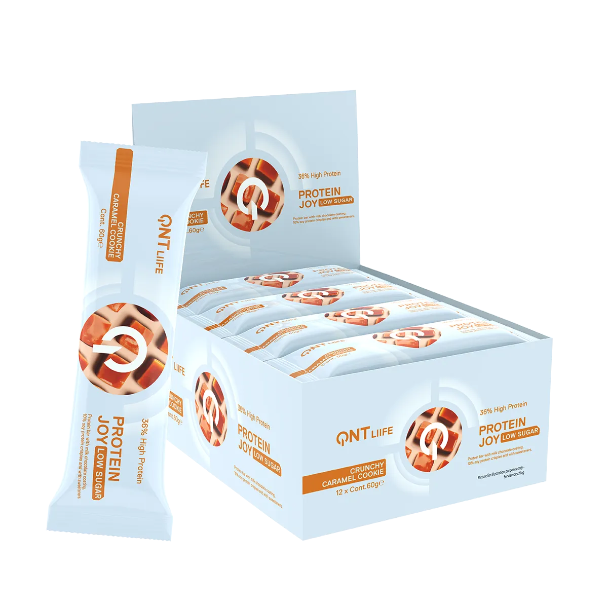 QNT - Barra de proteina QNT - Joy Caramel Crunchy 12 unidades