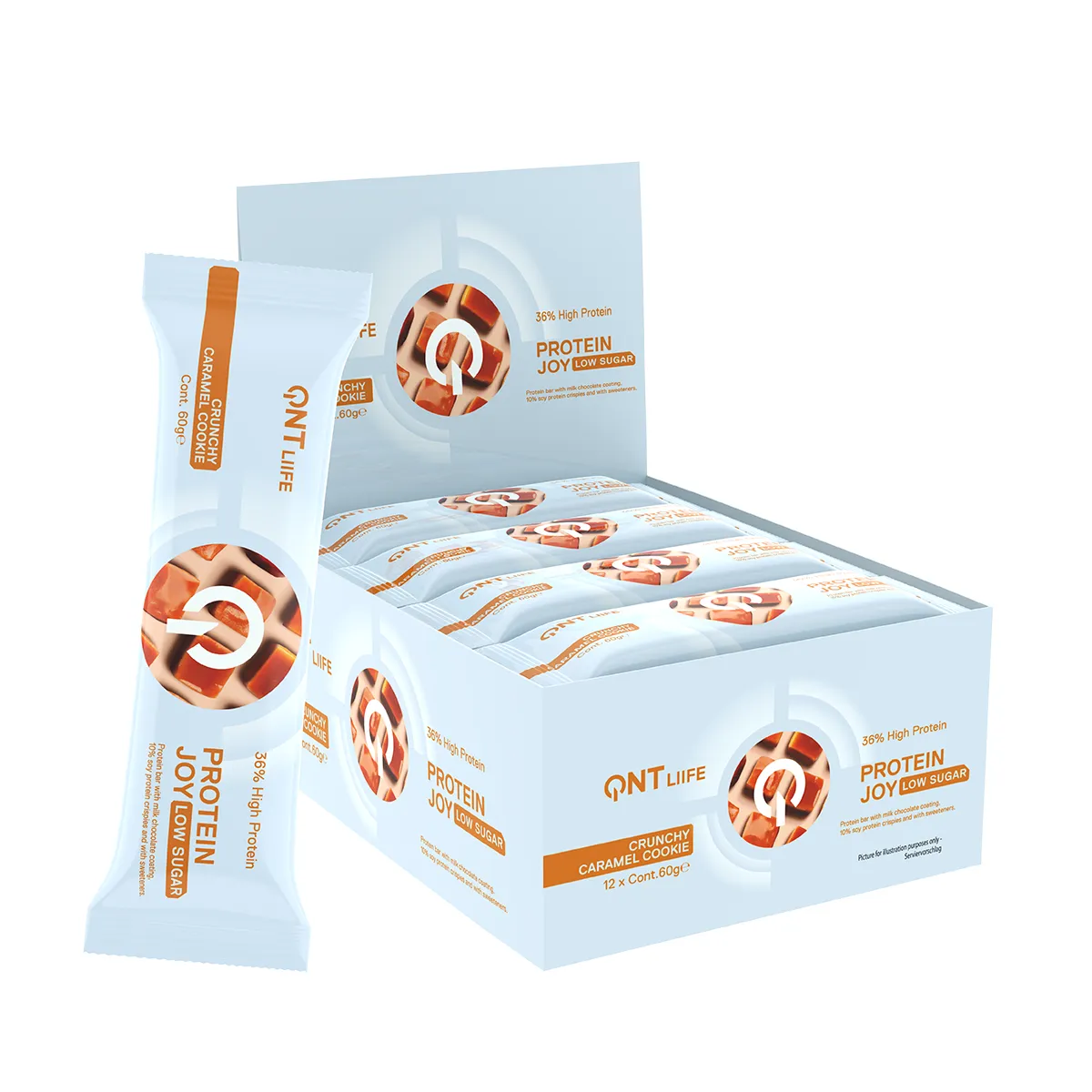 QNT - Barra de proteina QNT - Joy Caramel Crunchy 12 unidades