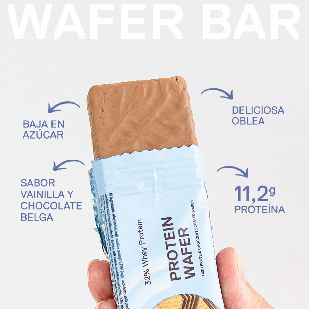 QNT - Barra de proteina QNT - Waffle Chocolate Belga 12 unidades