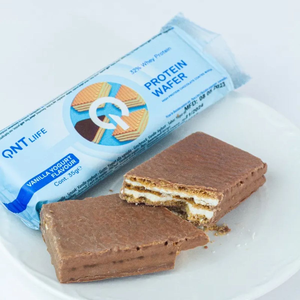 QNT - Barra de proteina QNT - Waffle Vainilla Yogurt 12 unidades