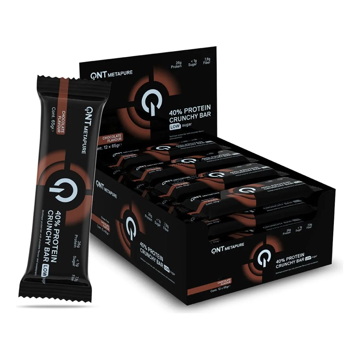 QNT - Barra de proteina QNT - Crunchy Chocolate Flavour 12 unidades