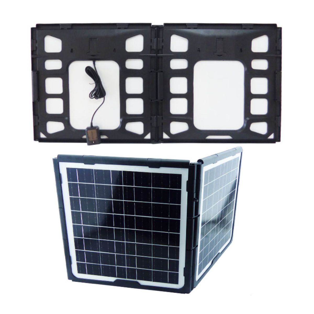 GENERICO - Panel Solar Portátil Plegable De 50 Watt A 12 Volt Por Usb Negro