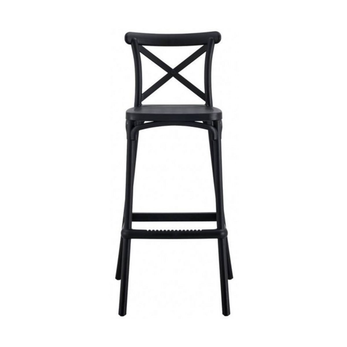 MOBOI - Taburete Bar Danubio Crossback Negro Polipropileno 66 cm Negro