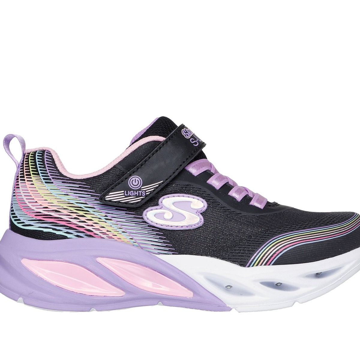 SKECHERS - Zapatillas Niña Cosmic Glow Rainbow Beam Negro Skechers