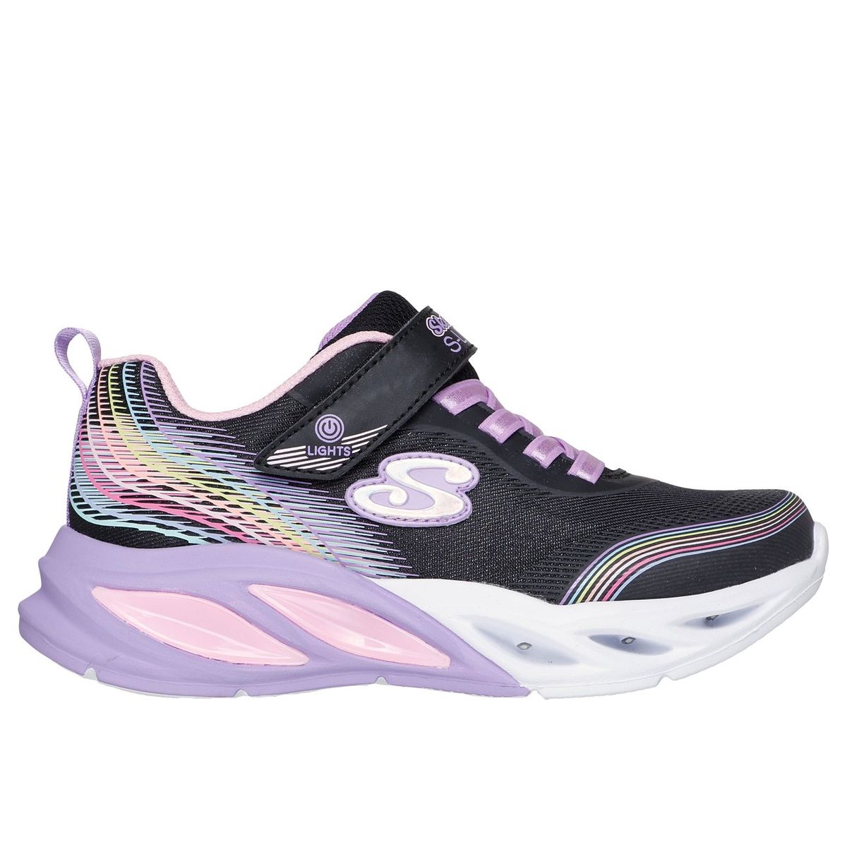 SKECHERS - Zapatillas Niña Cosmic Glow Rainbow Beam Negro Skechers