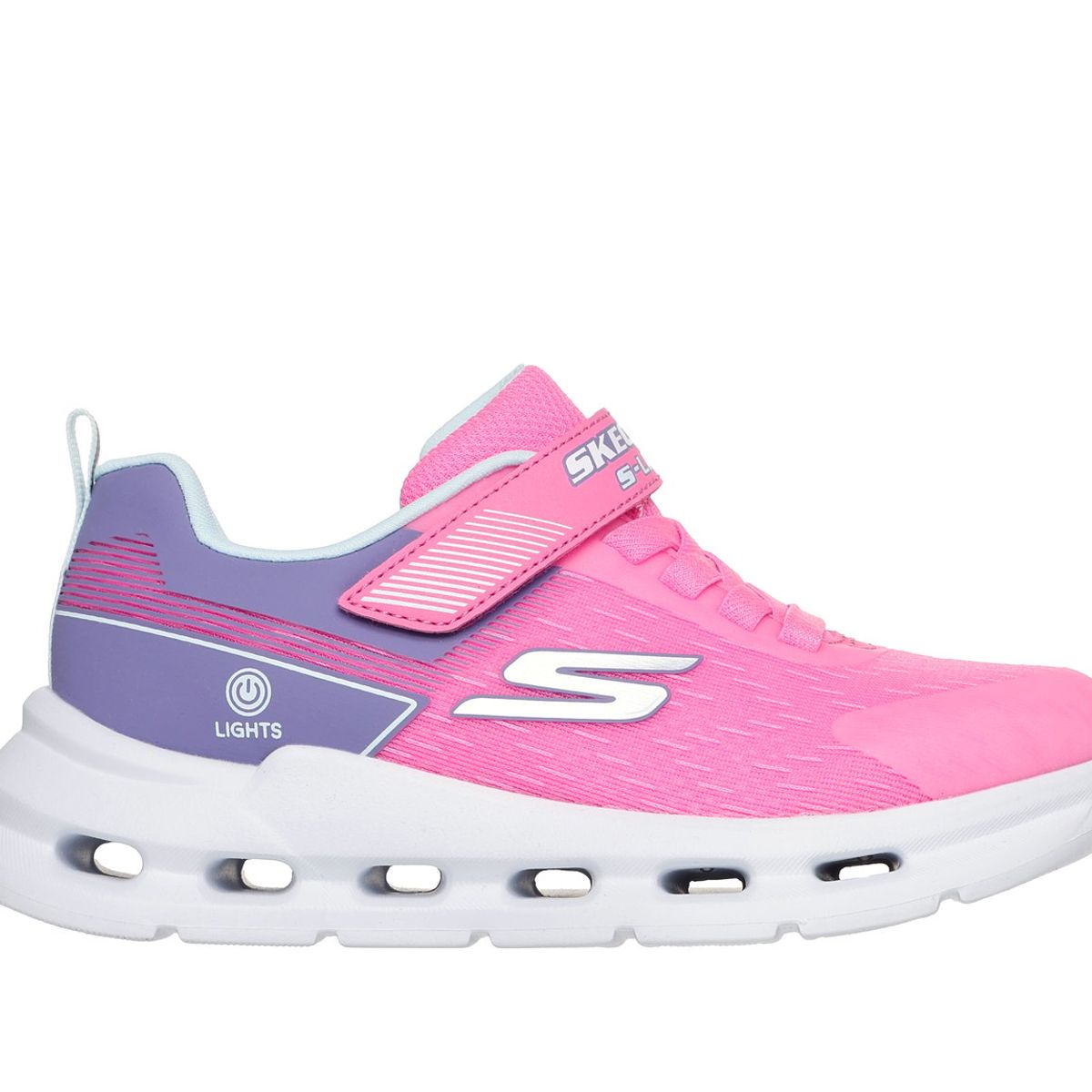 SKECHERS - Zapatillas Niña Glide-Step Lights Blanco rosado Skechers