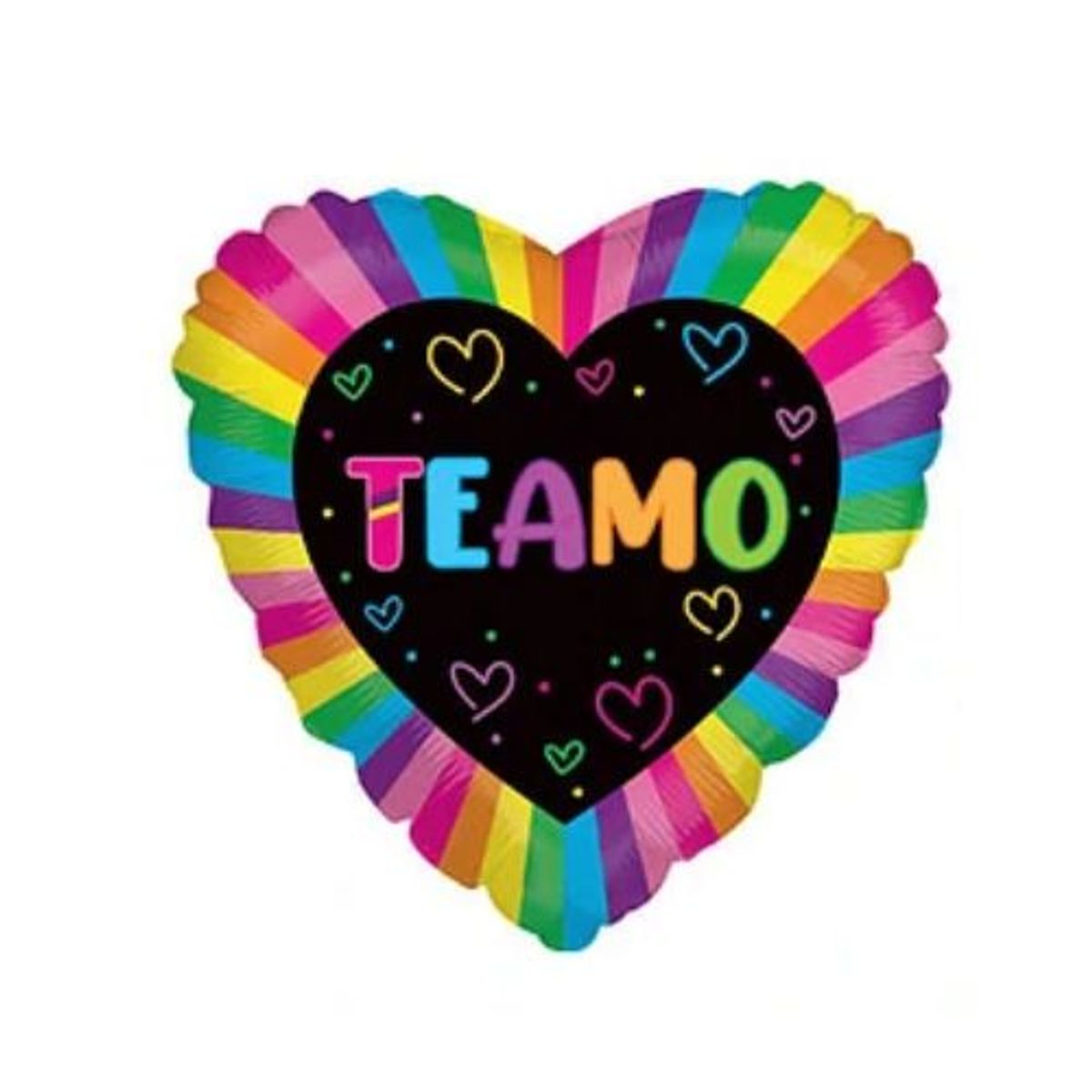 GENERICO - Globo metálico corazón multicolor te amo 45cm