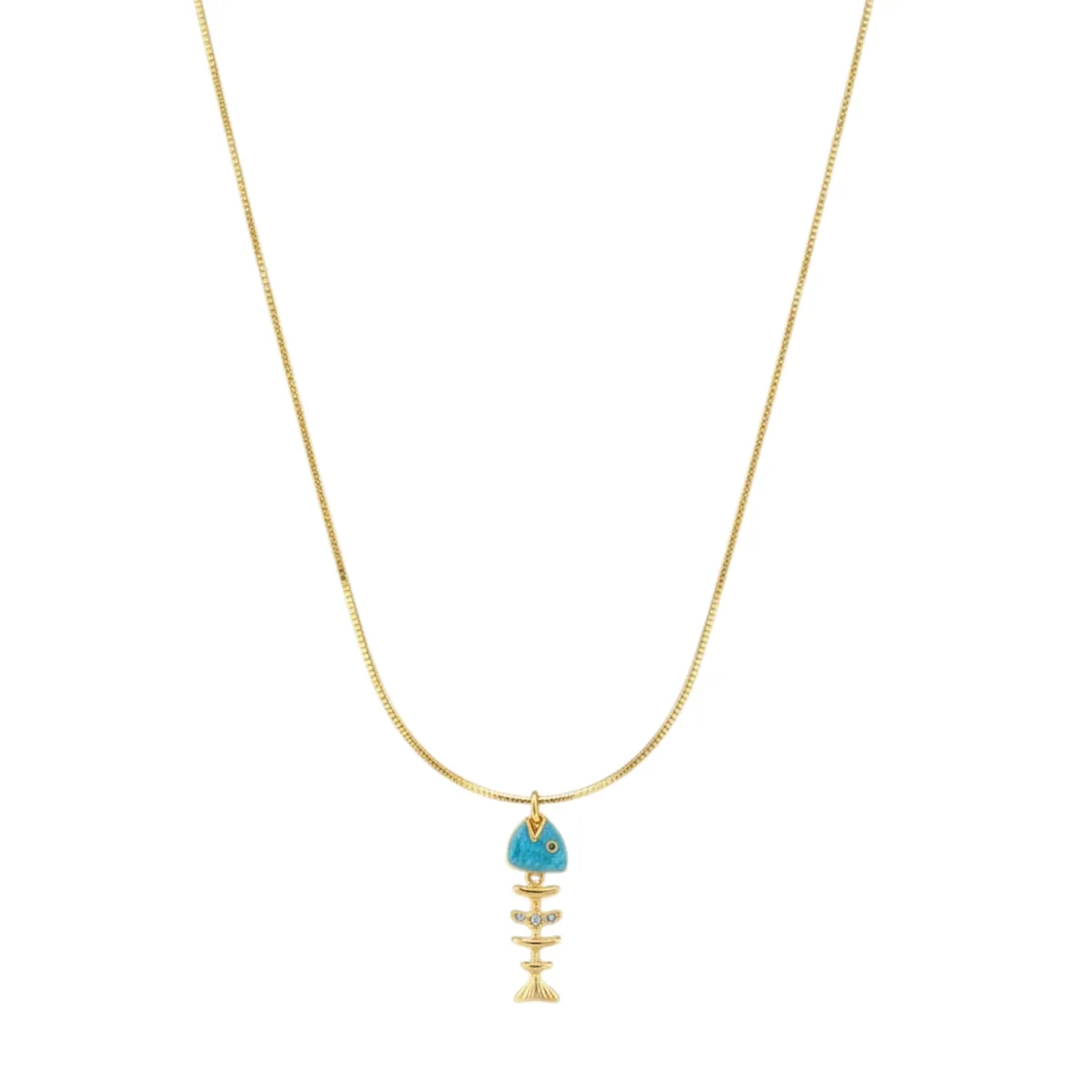 GENERICO - Collar Pescado Ajustable - Bañado en Oro 18K