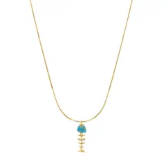 GENERICO - Collar Pescado Ajustable - Bañado en Oro 18K