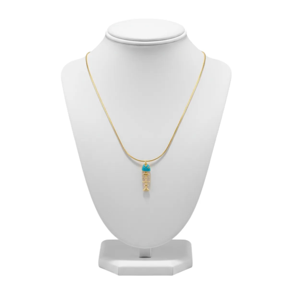 GENERICO - Collar Pescado Ajustable - Bañado en Oro 18K