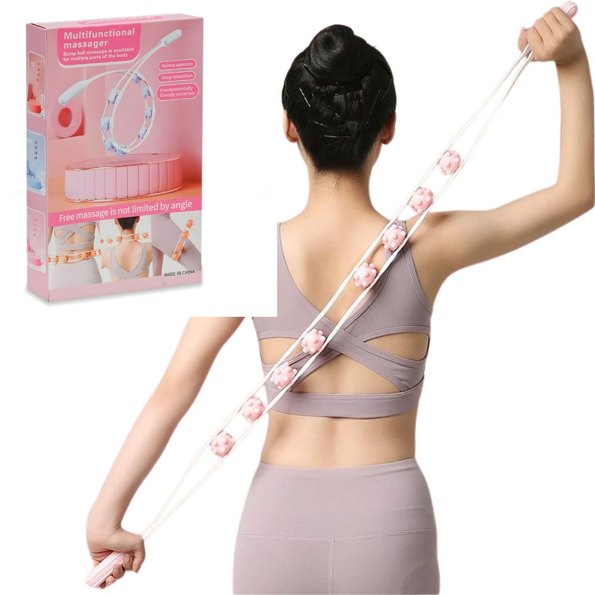 GENERICO - Masajeador Corporal Multifuncional Con Rodillos Para Espalda