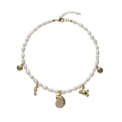 GENERICO - Collar Perlas de Rios - Bañado en Oro 18K