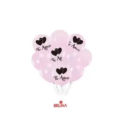 GENERICO - Set de globos de látex rosa te amo